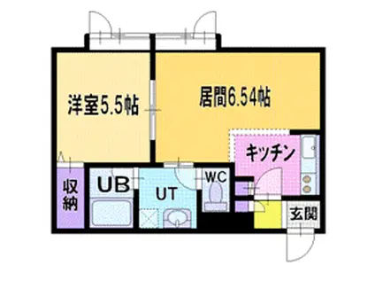 ワイズハウス(1LDK/2階)の間取り写真