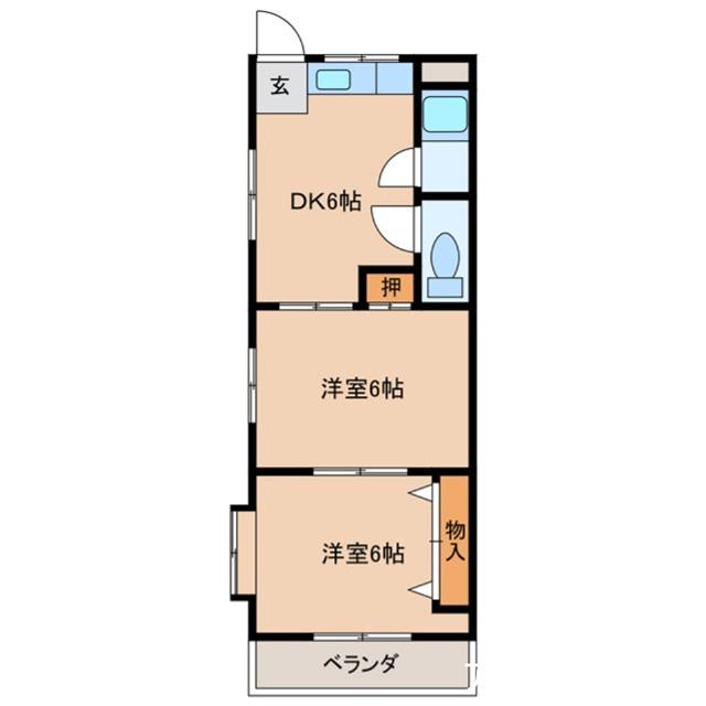 サーパス元町(2DK/1階)の間取り写真