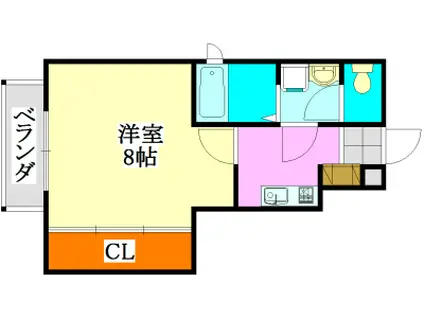 フェリース津田沼(1K/1階)の間取り写真