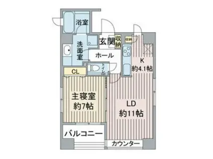 アトラス四谷レジデンス(1LDK/9階)の間取り写真