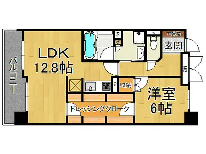 グランドメゾン阪神西宮(1LDK/8階)の間取り写真