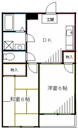 パークサイド三井(2DK/2階)の間取り写真