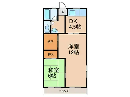 志賀ビル(2DK/3階)の間取り写真