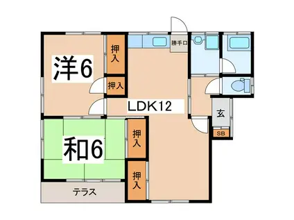 久保田光団地(2LDK/1階)の間取り写真