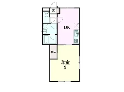 プレタメゾン葉山(1DK/2階)の間取り写真