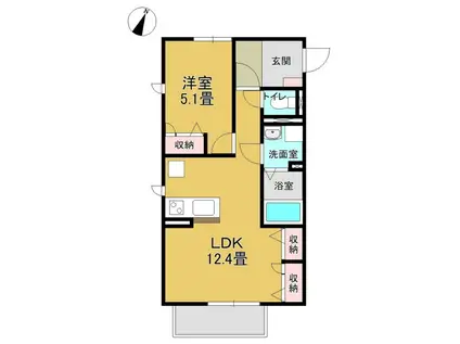 コーポマコト(1LDK/2階)の間取り写真