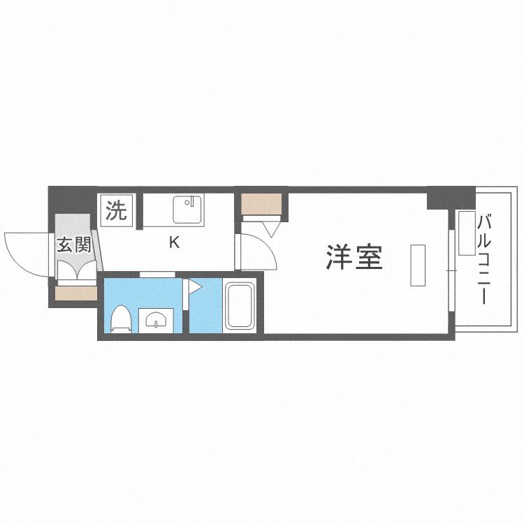TLRレジデンス本町ウエスト(1K/10階)の間取り写真