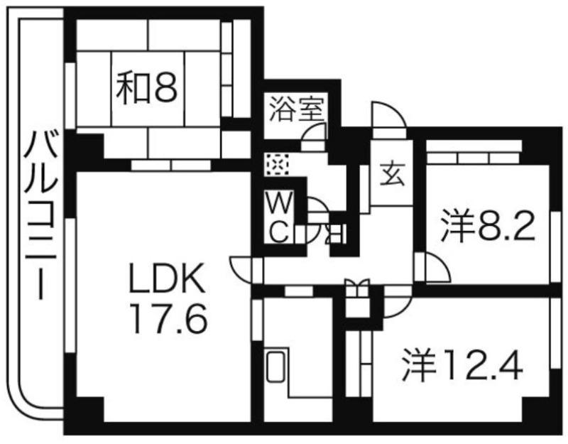 ビッグウイン915(3LDK/3階)の間取り写真