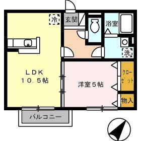 プライムプレサージ(1LDK/2階)の間取り写真