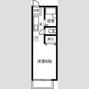 サンライフ小林B(1K/1階)の間取り写真