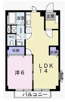 サンクレール(1DK/1階)の間取り写真