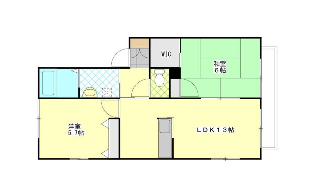 コモドハウス(2LDK/2階)の間取り写真