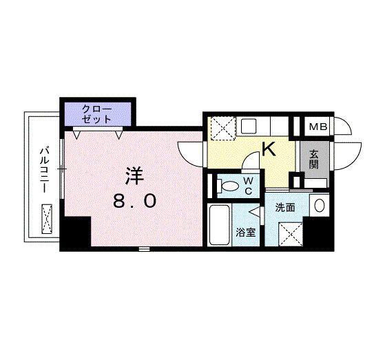 ザ・マンション横須賀(1K/8階)の間取り写真