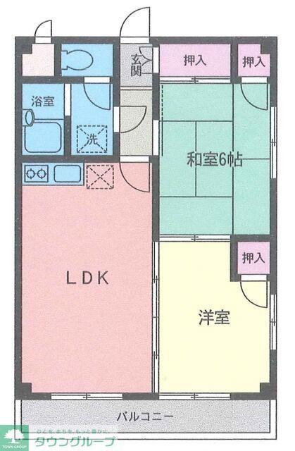 セルブ山王A棟(2LDK/3階)の間取り写真