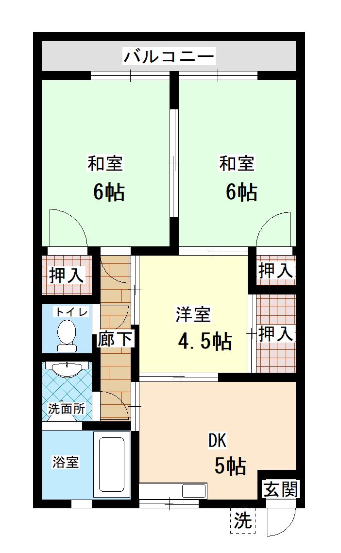 光ハイツ(3DK/2階)の間取り写真