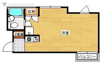 ロマーヌ新石山(ワンルーム/3階)の間取り写真