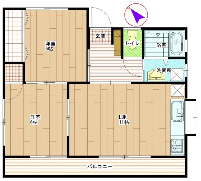 コータス・ゴイノ(2LDK/2階)の間取り写真