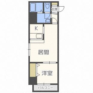 エステラ旭ヶ丘(1LDK/5階)の間取り写真