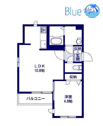 メゾン・ブランシュ(1LDK/1階)の間取り写真
