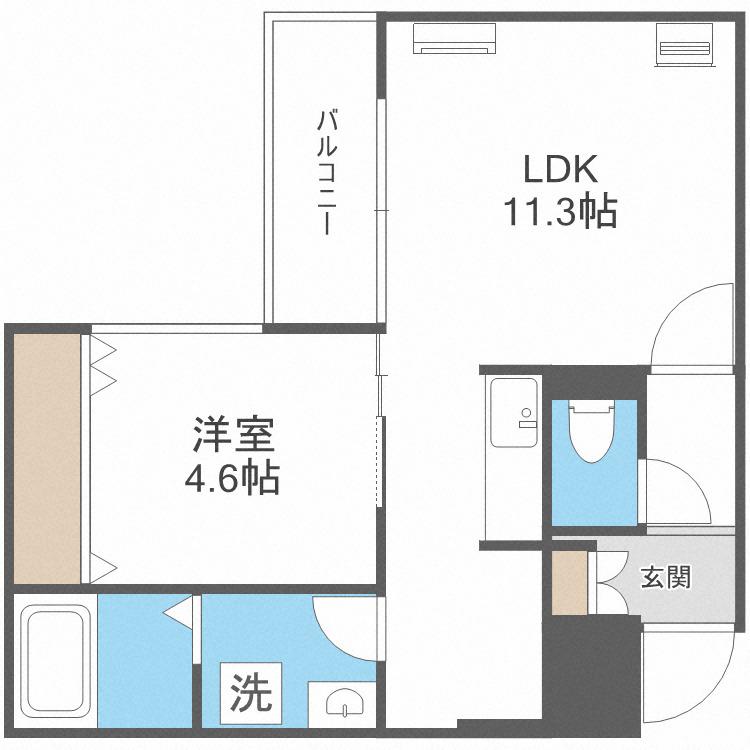 LUFFY(1LDK/3階)の間取り写真