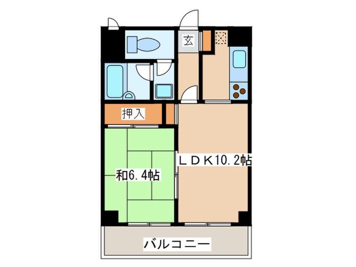 エステート中町ビル(1LDK/4階)の間取り写真
