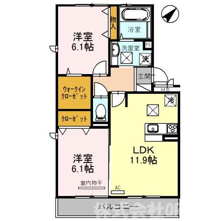 アルタ小柿ビュー(2LDK/1階)の間取り写真