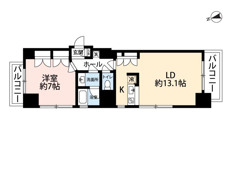 桜の杜レジデンス(1LDK/2階)の間取り写真