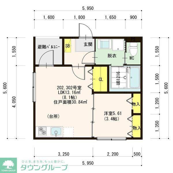 ハーモニーテラス上石川町V(1LDK/2階)の間取り写真