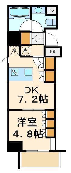 パークハビオ門前仲町(1DK/12階)の間取り写真