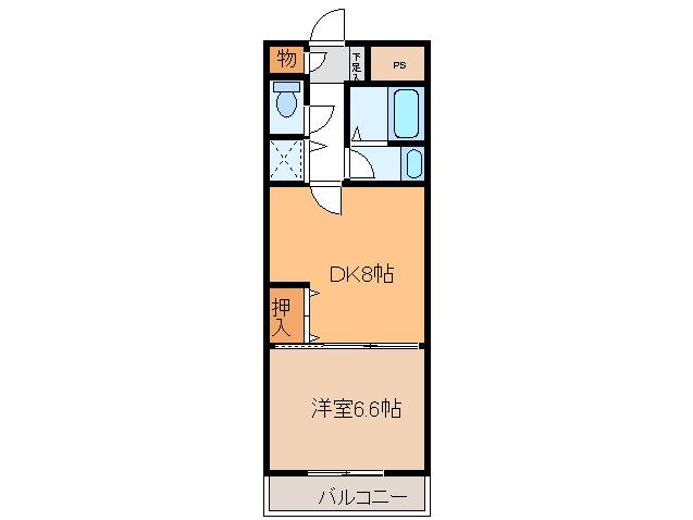 パシフィッククリオコート(1DK/6階)の間取り写真