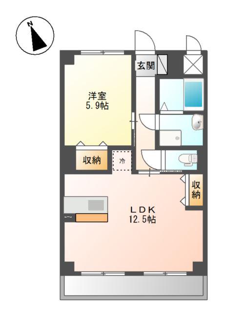 サン アルチェA(1LDK/2階)の間取り写真