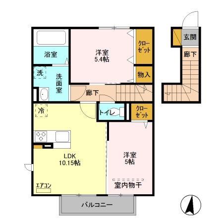 アン リッシュ(2LDK/2階)の間取り写真