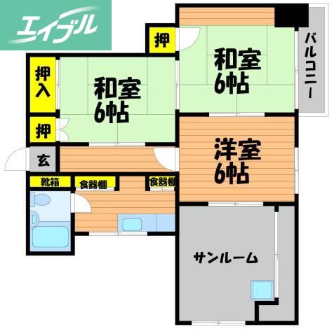 渡辺ビル(3K/4階)の間取り写真