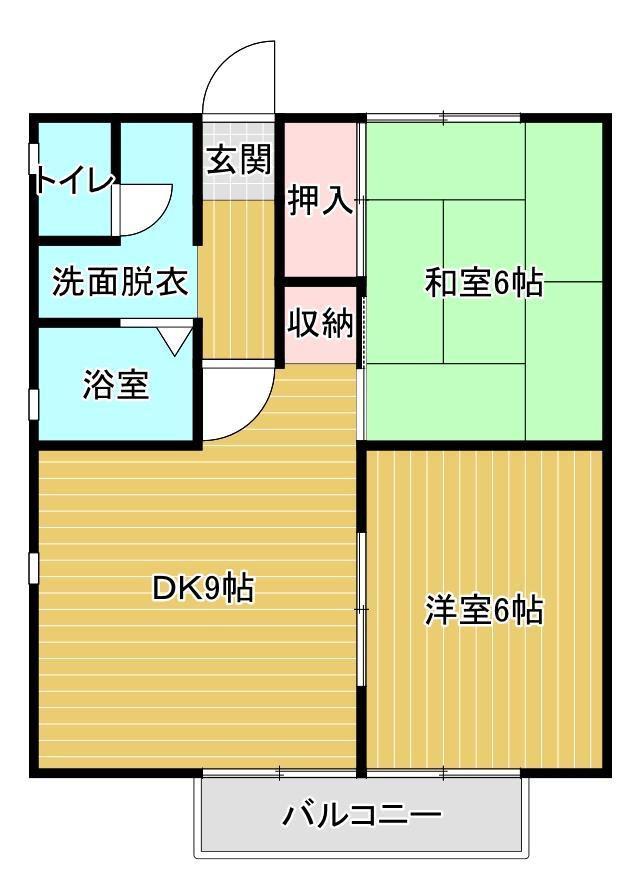 セジュール佐藤(2DK/2階)の間取り写真