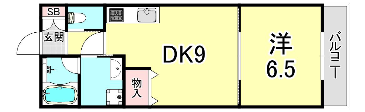 コーポ北山(1DK/1階)の間取り写真