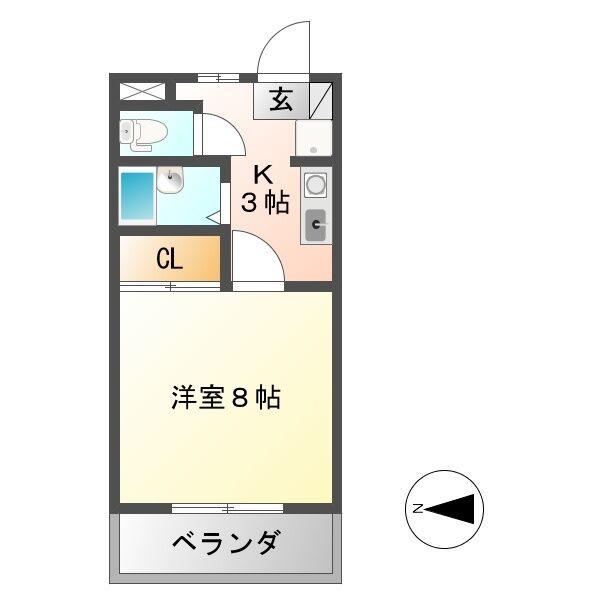 ハイネス21(1K/2階)の間取り写真
