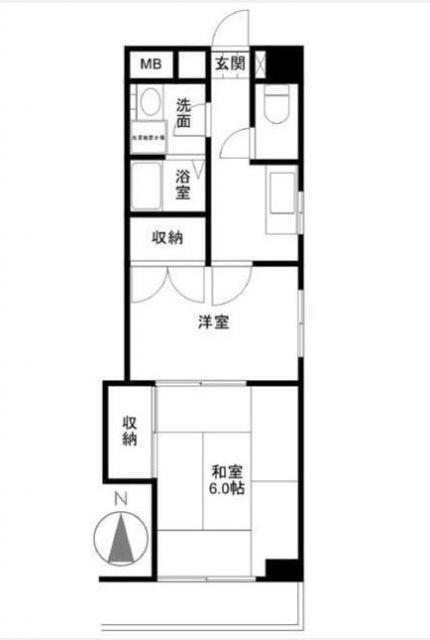 セゾン舞鶴(2K/5階)の間取り写真