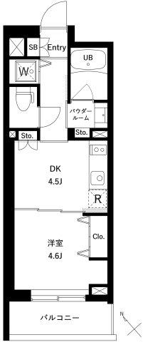 JMFレジデンス新板橋(1DK/3階)の間取り写真