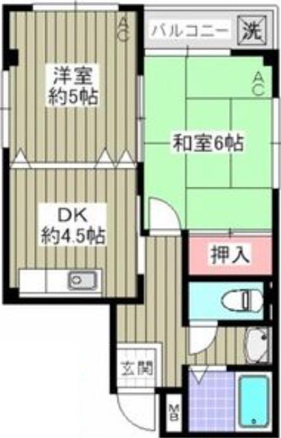 プロスパー大正(2DK/2階)の間取り写真