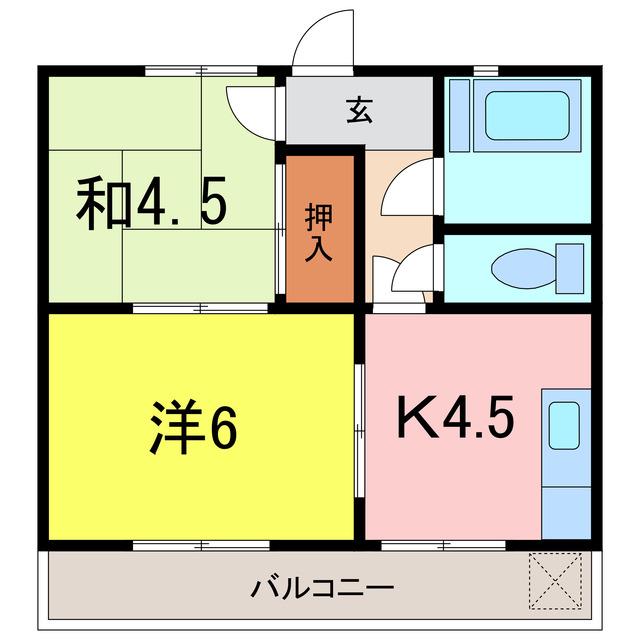サンハイツ(2DK/1階)の間取り写真