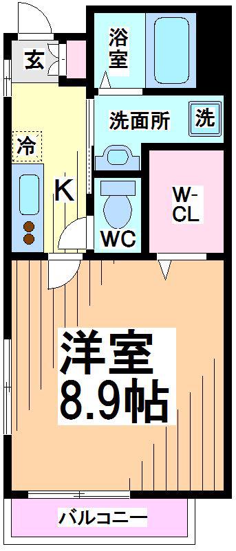 アスール(1K/3階)の間取り写真