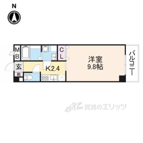 TOYOTOMIARII2BLD.NO7(1K/2階)の間取り写真