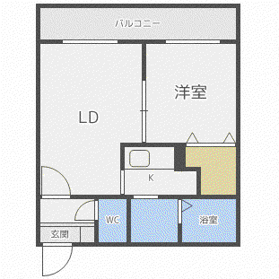 シティプラザ澄川(1LDK/4階)の間取り写真