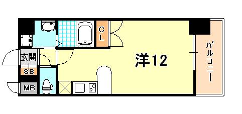 エスライズ新神戸(ワンルーム/7階)の間取り写真