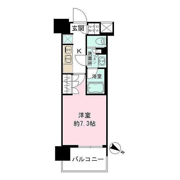 THE PARKHABIO 目黒(1K/14階)の間取り写真