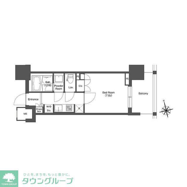 LIBRGRANT西新宿ウエスト(1K/4階)の間取り写真