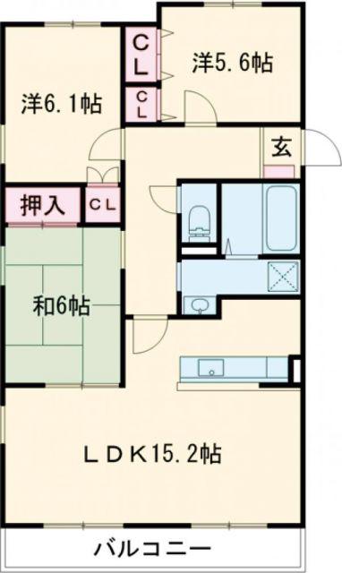 PROUD(3LDK/2階)の間取り写真