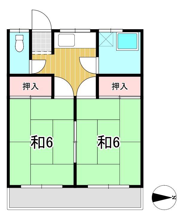 和田ハイツ(2K/2階)の間取り写真
