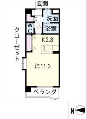 アフロディーテ深川(1K/2階)の間取り写真