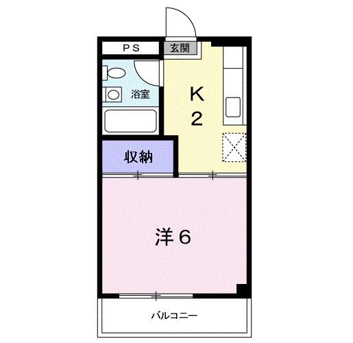 光ハイツ・杉本(1K/2階)の間取り写真